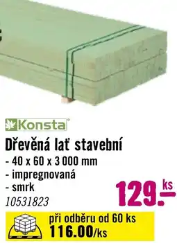 Hornbach Dřevěná lať stavební nabídka