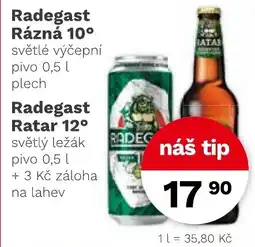 Konzum Radegast Rázná 10° nabídka