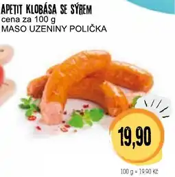 Konzum Apetit klobása se sýrem nabídka