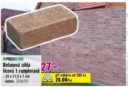 Hornbach Betonová cihla lícová 1 rumplovaná nabídka
