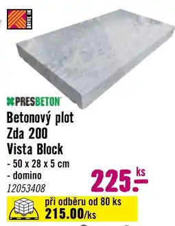 Hornbach Betonový plot Zda 200 Vista Block nabídka