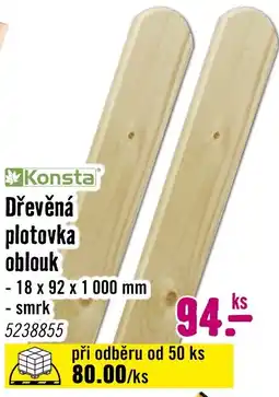Hornbach Dřevěná plotovka oblouk nabídka