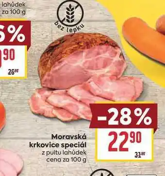 Billa Moravská krkovice speciál z pultu lahůdek cena za nabídka