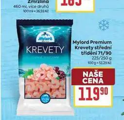 Billa Mylord Premium Krevety střední třídění 71/90 225/250 g nabídka