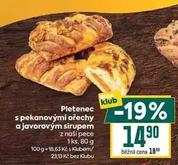 Billa Pletenec s pekanovými ořechy a javorovým sirupem z naší pece 1 ks nabídka