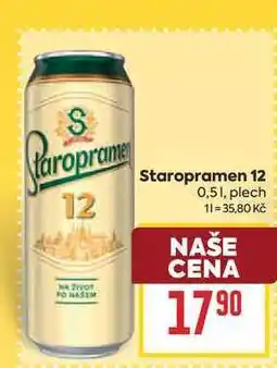 Billa Staropramen 12 0,51, plech nabídka