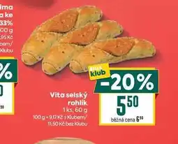 Billa Vita selský rohlik 1ks nabídka