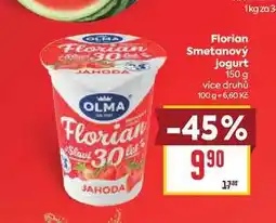 Billa Florian Smetanový jogurt nabídka