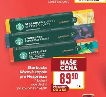 Billa Starbucks Kávové kapsle pro Nespresso 1 balení nabídka