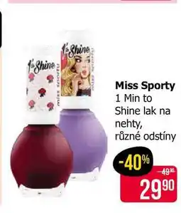 Teta Miss Sporty 1 Min to Shine lak na nehty, různé odstíny nabídka