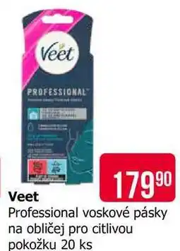 Teta Veet Professional voskové pásky na obličej pro citlivou pokožku 20 ks nabídka