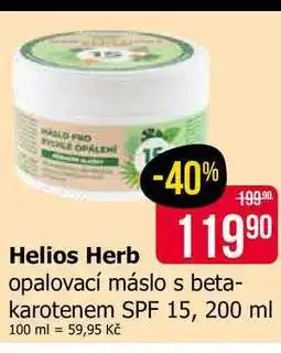 Teta Helios Herb opalovací máslo s beta- karotenem SPF 15 nabídka