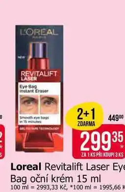 Teta Loreal Revitalift Laser Eye Bag oční krém nabídka