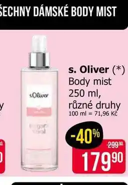 Teta s. Oliver Body mist 250 ml, různé druhy nabídka