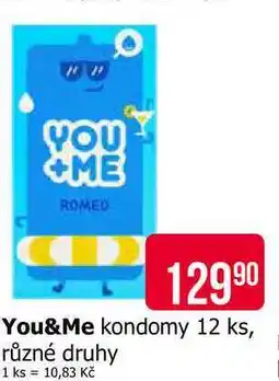 Teta You&Me kondomy 12 ks, různé druhy nabídka