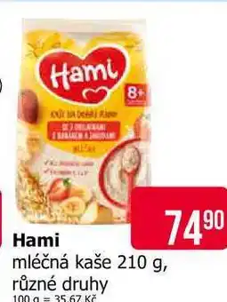 Teta Hami Mléčná kaše 210g, vybrané druhy nabídka