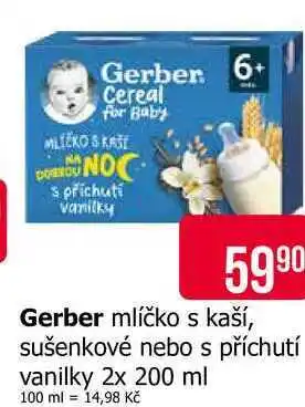 Teta Gerber mlíčko s kaší, sušenkové nebo s příchutí vanilky nabídka