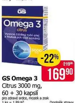 Teta GS Omega 3 Citrus 3000 mg, 60 + 30 kapslí nabídka