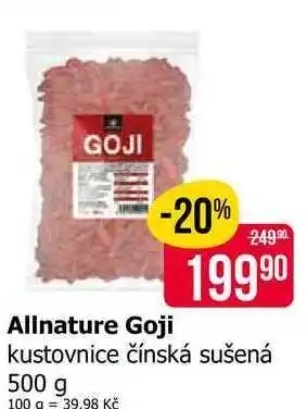 Teta Allnature Goji kustovnice čínská sušená nabídka