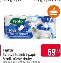 Teta Tento 3vrstvý toaletní papír 8 rolí, různé druhy nabídka