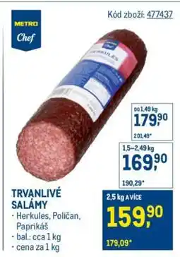Makro Trvanlivé salámy nabídka
