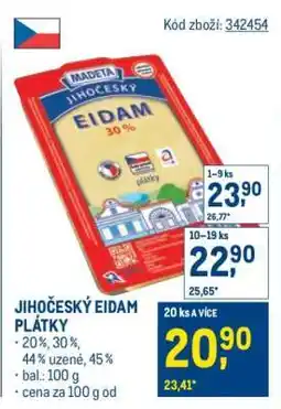 Makro Jihočeský eidam plátky nabídka