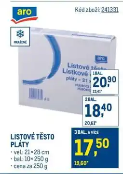 Makro LISTOVÉ TĚSTO PLÁTY nabídka