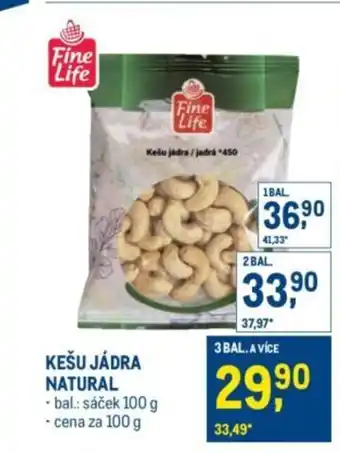 Makro Kešu jádra natural nabídka