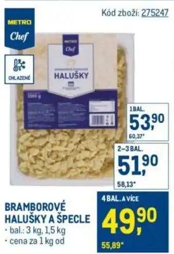 Makro Bramborové halušky a špecle nabídka
