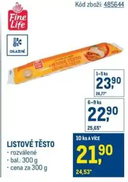 Makro Listové těsto nabídka