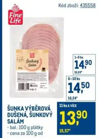 Makro Šunka výběrová dušena, sunkový salám nabídka