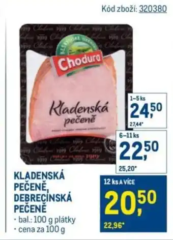 Makro Kladenská pečeně, debrecínská pečeně nabídka