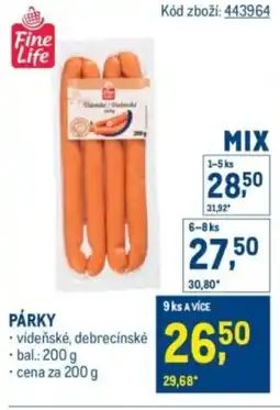 Makro Párky nabídka