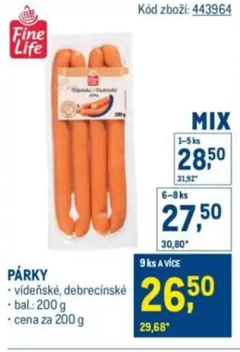 Makro Párky nabídka