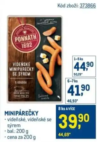 Makro Minipárečky nabídka