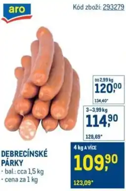 Makro Debrecínské párky nabídka
