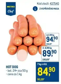 Makro Hot dog nabídka