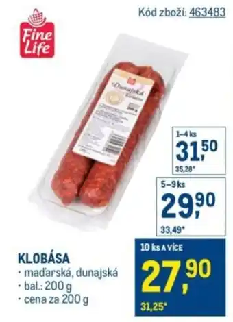 Makro Klobása nabídka