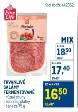 Makro Trvanlivé salámy fermentované nabídka