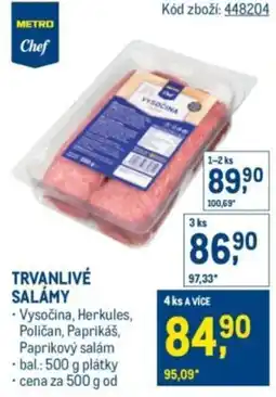 Makro Trvanlivé salámy nabídka