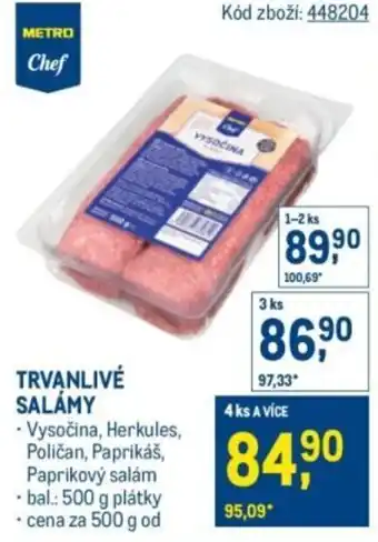 Makro Trvanlivé salámy nabídka