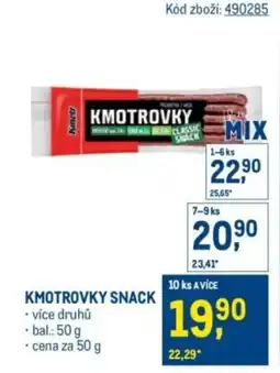 Makro Kmotrovky snack nabídka