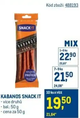 Makro Kabanos snack it nabídka
