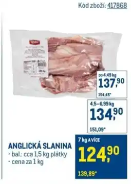 Makro Anglická slanina nabídka