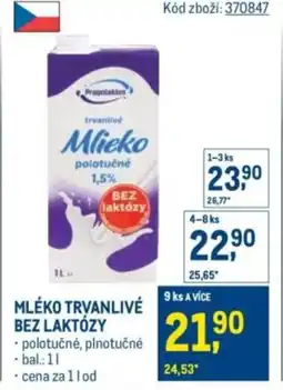 Makro Mléko trvanlivé bezlaktózy nabídka