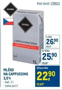Makro Mléko na cappuccino 3,5% nabídka