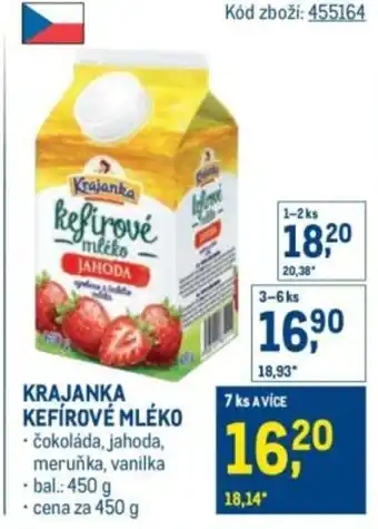 Makro Krajanka kefírové mléko nabídka