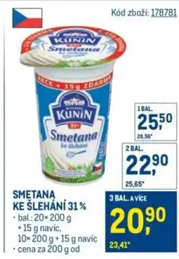 Makro Smetana ke šlehání 31% nabídka