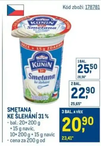 Makro Smetana ke šlehání 31% nabídka