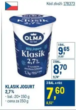Makro Klasik jogurt 2.7% nabídka
